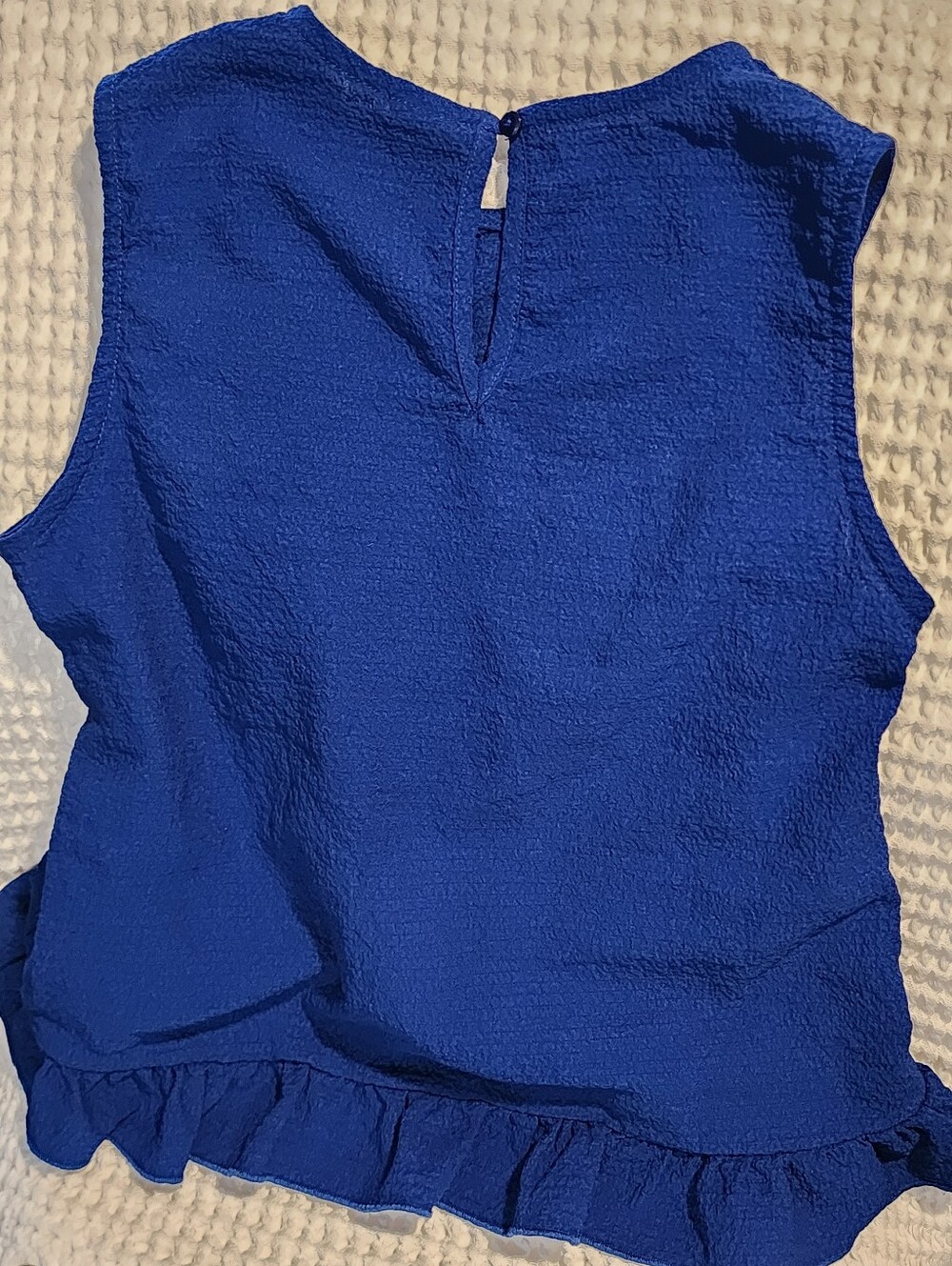 Girls' Ruffle Tank Top - Blue - Picture 2 of 5